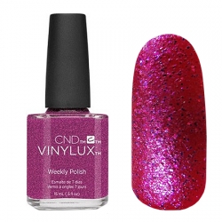 CND Vinylux №190 Butterfly Queen - Лак для ногтей 15 мл розово-малиновый с 3D блестками.