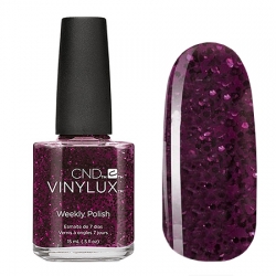 CND Vinylux №198 Poison Plum - Лак для ногтей 15 мл темно-сливовый оттенок с объемными фрагментами.