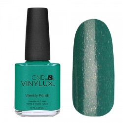 CND Vinylux №210 Art Basil - Лак для ногтей 15 мл плотный, изумрудный оттенок с со сверкающим золотым шиммером.