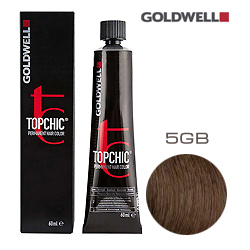 Goldwell Topchic 5GB - Стойкая краска для волос - Золотой светлый коричневый золотисто-бежевый 60 мл.