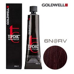 Goldwell Topchic 6N@RV - Стойкая краска для волос Темный блонд с красно-фиолетовым сиянием  60 мл