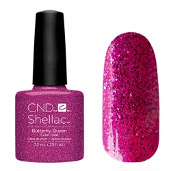 CND Shellac Butterfly Queen - Гель-лак для ногтей 7,3 мл насыщенный малиновый с множеством микроблесток