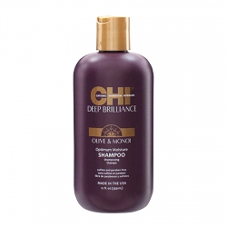 CHI Deep Brilliance Olive&Monoi Optimum Moisture Shampoo - Увлажняющий шампунь для поврежденных волос 355 мл