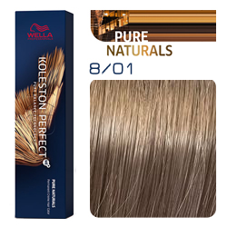 Wella Koleston Perfect ME+ Pure Naturals - Крем-краска для волос 8/01 Миндаль 60 мл