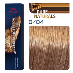 Wella Koleston Perfect ME+ Pure Naturals - Крем-краска для волос 8/04 Яркий закат 60 мл