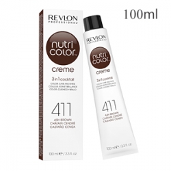 Revlon Professional Nutri Color Creme 411 Ash Brown - Крем-краска тон Холодный коричневый 100 мл