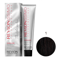 Revlon Professional Revlonissimo Colorsmetique Color & Care - Крем-гель 1 Иссиня-черный 60 мл