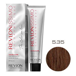 Revlon Professional Revlonissimo Colorsmetique Color & Care - Крем-гель 5.35 Светло-коричневый золотисто-махагоновый 60 мл