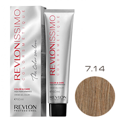 Revlon Professional Revlonissimo Colorsmetique Color & Care - Крем-гель 7.14 Блондин пепельно-медный 60 мл