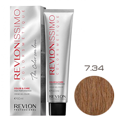 Revlon Professional Revlonissimo Colorsmetique Color & Care - Крем-гель 7.34 Блондин золотисто-медный 60 мл