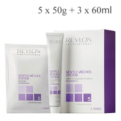 Revlon Professional Gentle Meches System - Система для безаммиачного мелирования 3 тюбика х 60 мл и 5 пакетиков х 50 гр