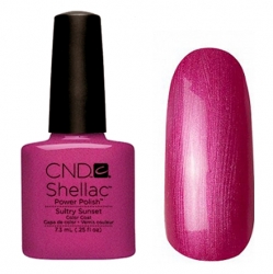 CND Shellac Sultry Sunset - Гель-лак для ногтей 7,3 мл темная фуксия, перламутровый.