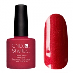 CND Shellac Tartan Punk	- Гель-лак для ногтей 7,3 мл красный оттенок с микроблеском