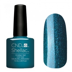 CND Shellac Viridian Veil - Гель-лак для ногтей 7,3 мл насыщенный бирюзовый, перламутровый, плотный