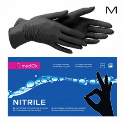 MediOK - Перчатки нитриловые неопудренные - Черные размер M 100шт / 50пар