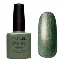 NEW Весна 2015! CND Shellac цвет Wild Moss гель-лак 7,3 мл это графитно - зеленоватый с серебр. и золотистым микроблеском.